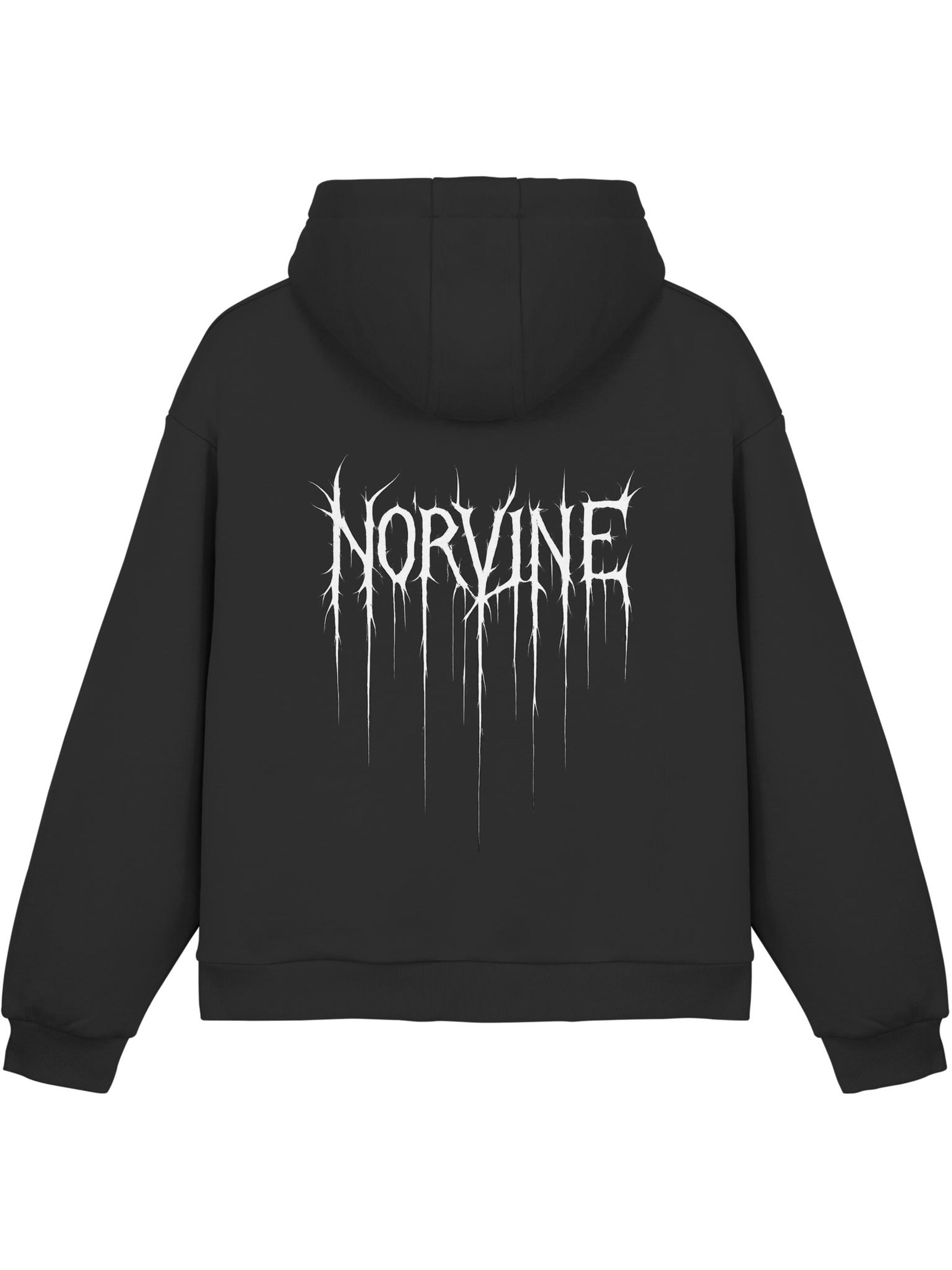 Norvine Collegepaita 'Norvine Metal Veins Hoodie - Fluffy Boxcut Hoodie' värissä musta