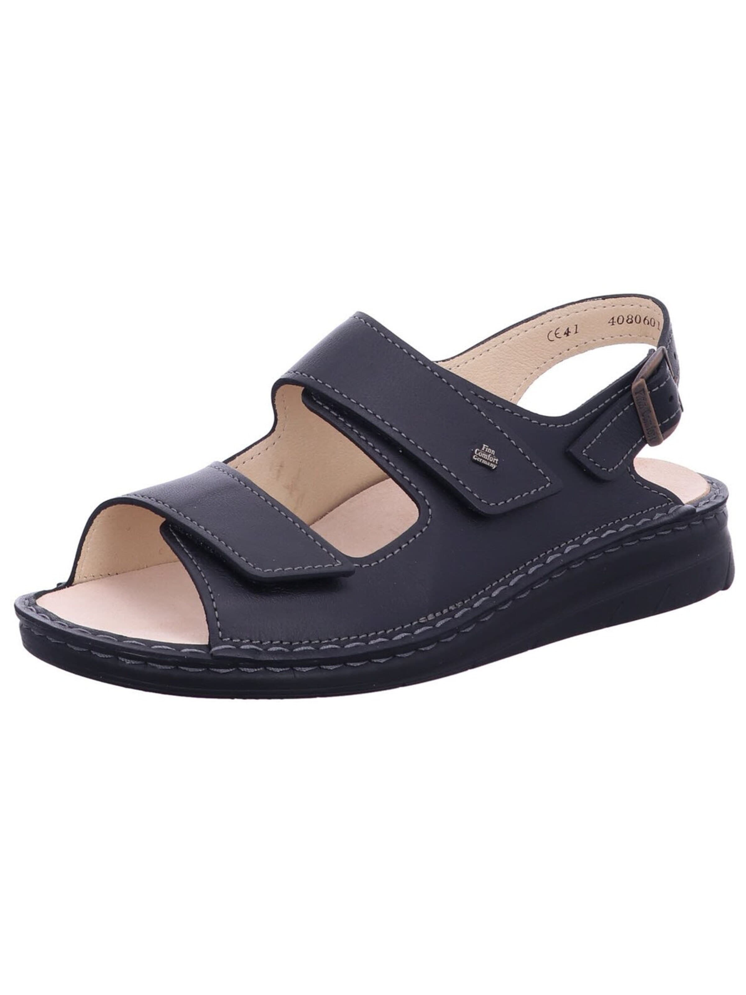 Sandales 'Sandale Herren 01452 676393 Echtleder in schwarz' Finn Comfort en noir : devant