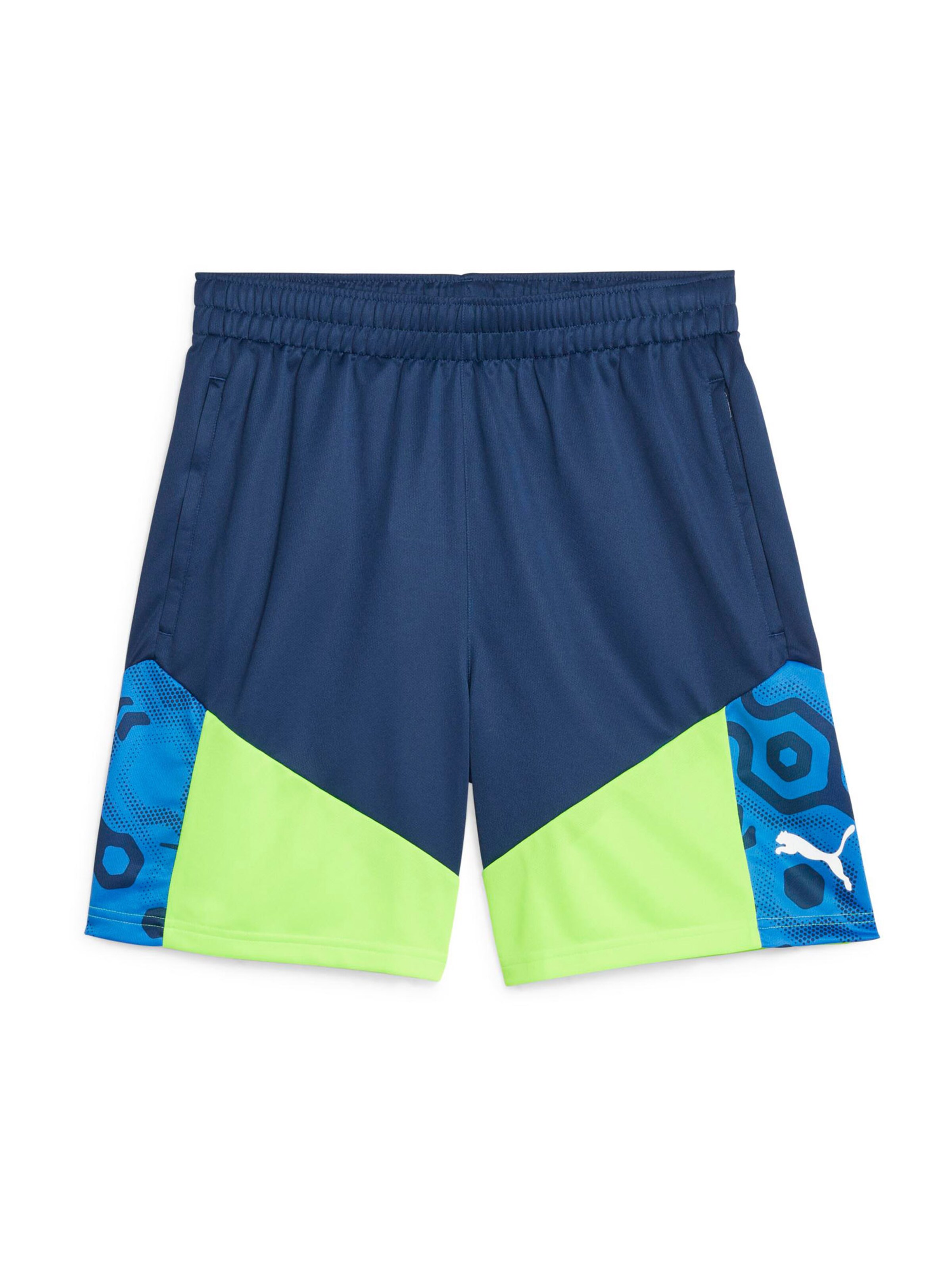 PUMA Sportshorts 'IndividualCUP' in blau / grün / weiß, Produktansicht