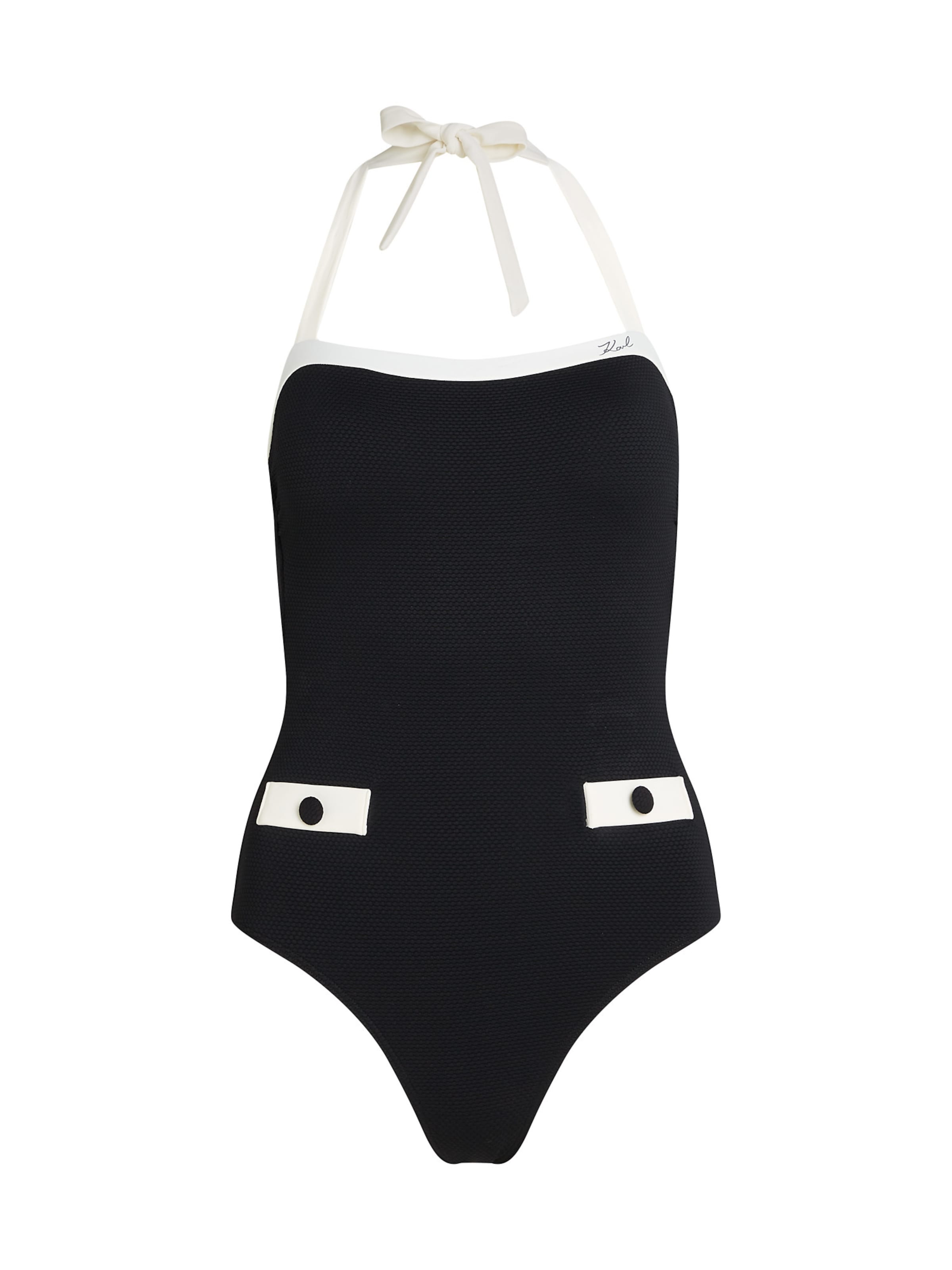 Karl Lagerfeld Korzet Jednodielne plavky - Čierna: predná strana