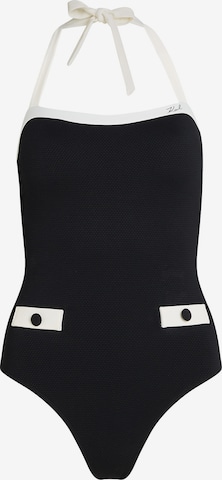 Karl Lagerfeld Bustier Uimapuku värissä musta: etupuoli