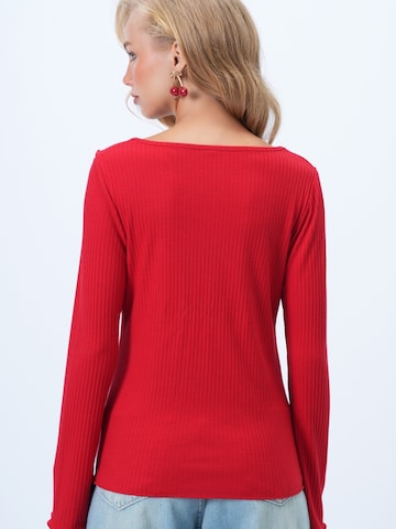 Trend Alaçatı Stili Tričko - Červená