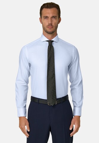 Boggi Milano Trachtenshirt in Blau: Vorderseite