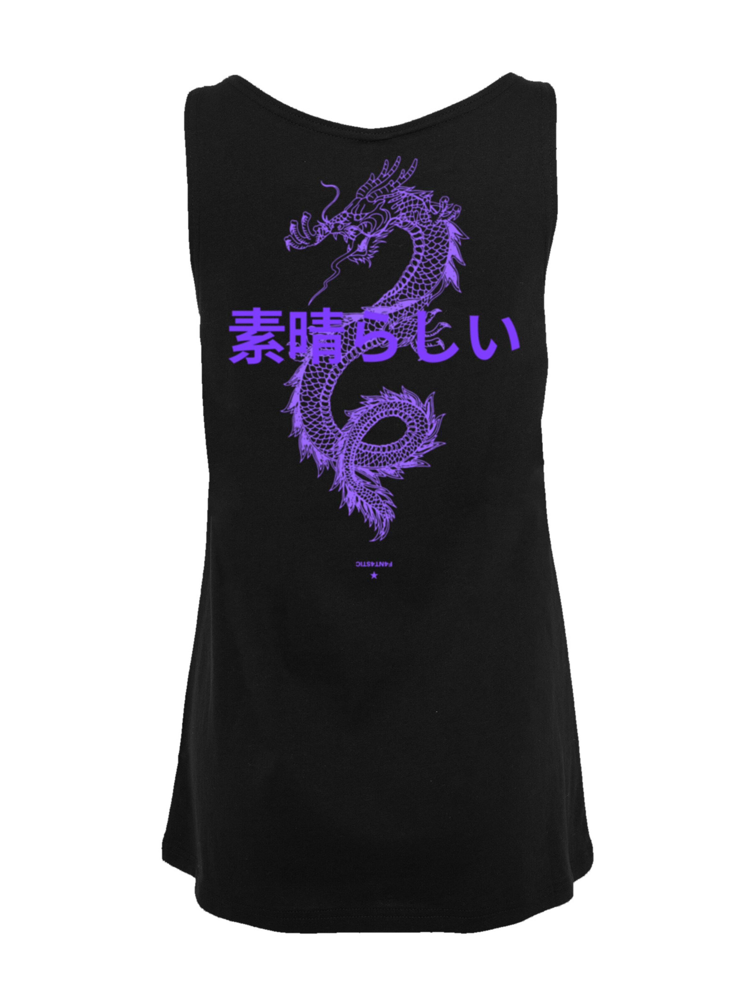 Haut 'Drache Japan' F4NT4STIC en noir : devant