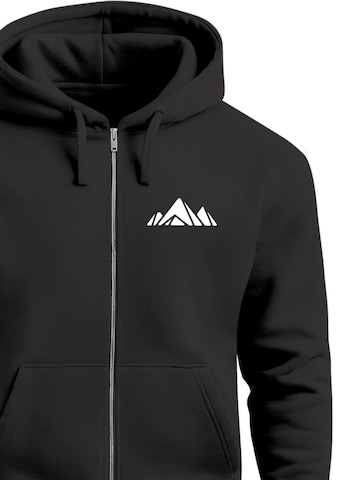 Neverless Zip-Up Hoodie 'Berg Polygon' in Black