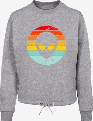 Sweat-shirt 'Alien Retro Sonnenuntergang' F4NT4STIC en gris : devant