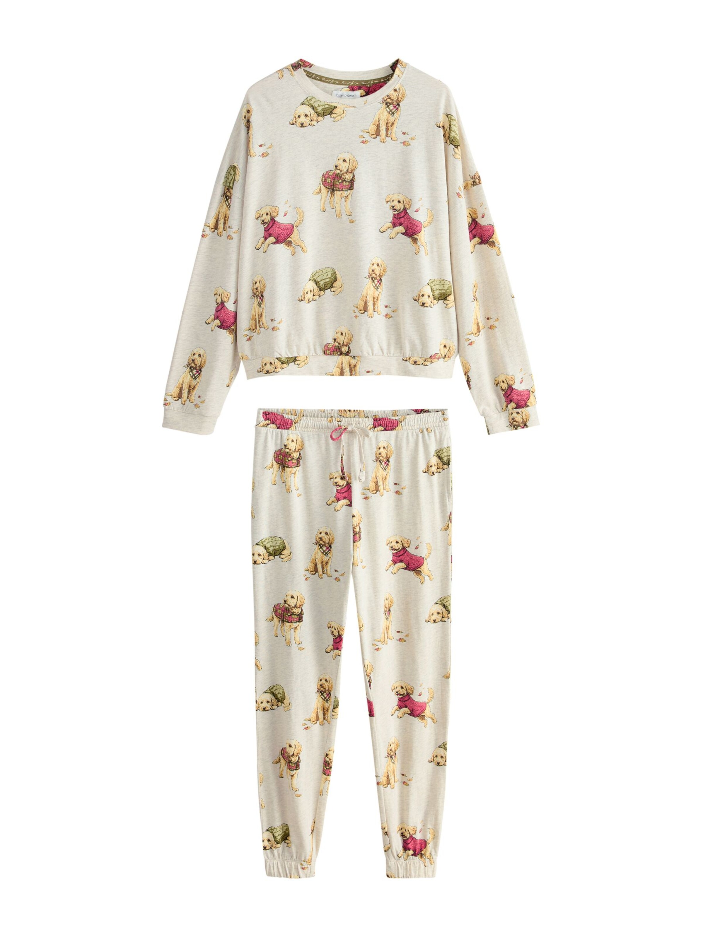 Next Pyjamas i XS/regular i beige / lysegul / khaki / magenta, Produktvisning