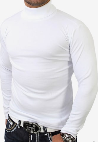 Reslad Shirt 'sportlicher Rolli' in White: front