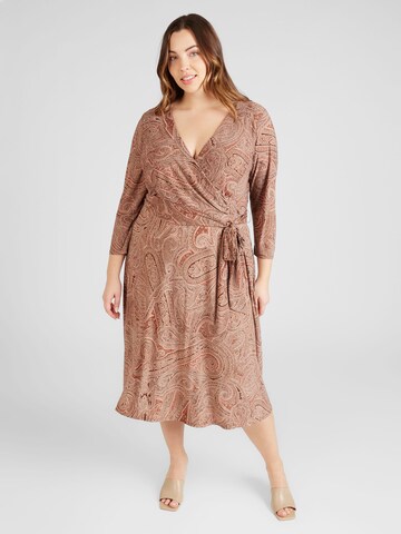 Lauren Ralph Lauren Plus Dress 'LYNA' in Brown