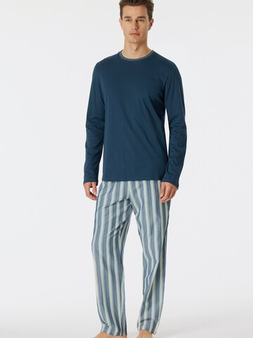 SCHIESSER Pyjama lang ' Selected Premium ' in Blauw: voorkant