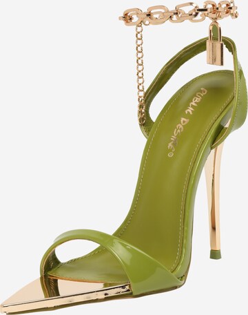 Public Desire Strap Sandals 'TRIUMPH' in Green: front