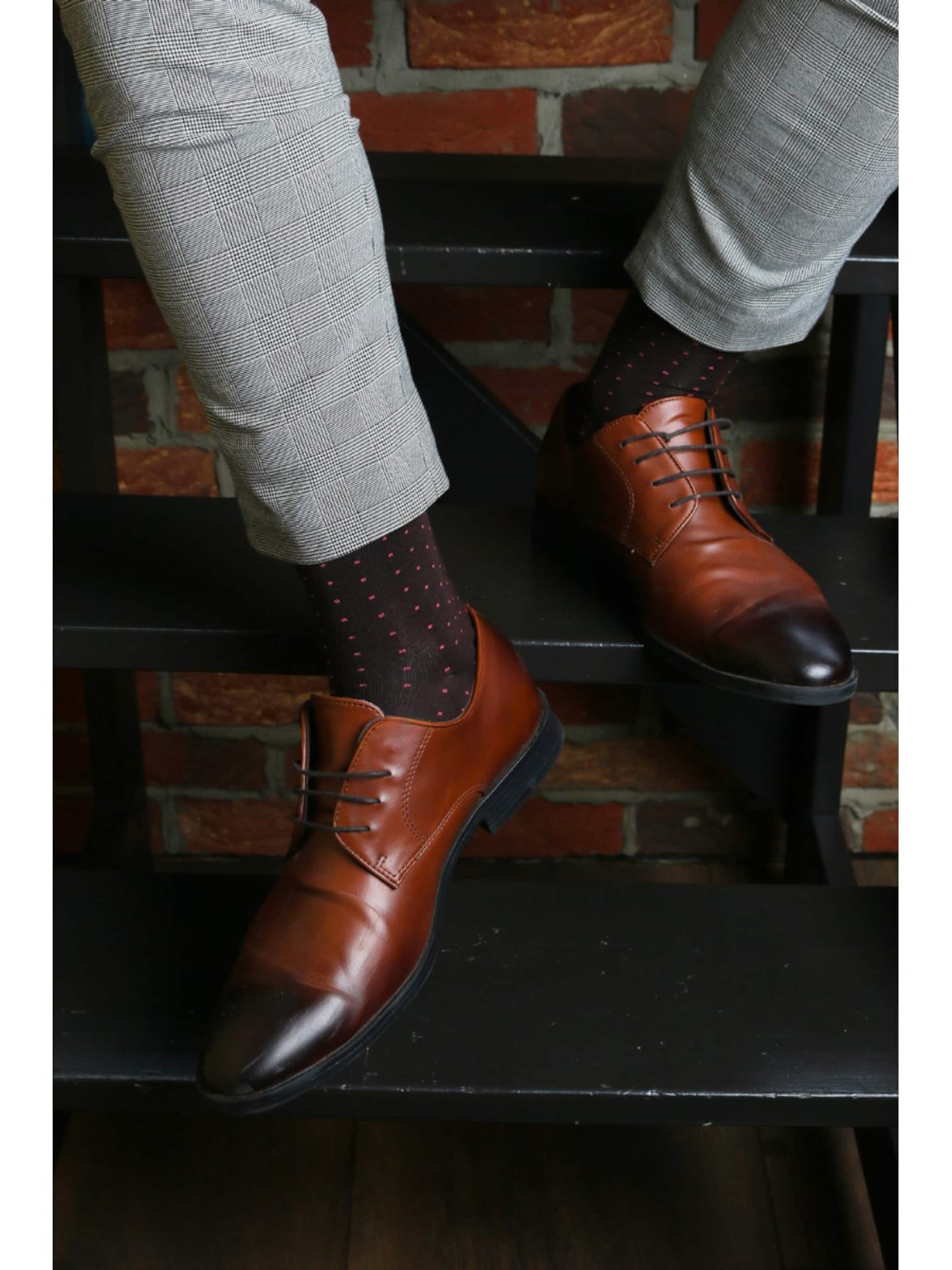 Sokisahtel Sokken ''MARCO bright blue viscose polka dot socks'' in Bruin