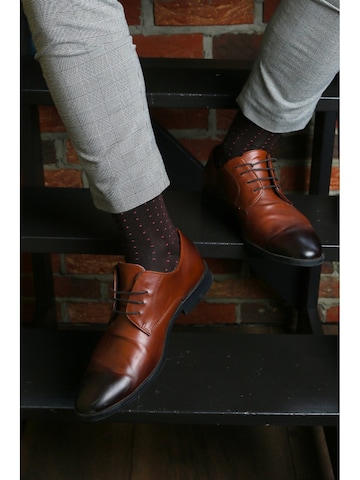 Calzino 'MARCO viscose socks with dots' di Sokisahtel in marrone: frontale