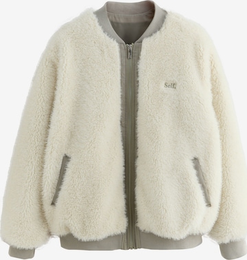 Veste en polaire self. en blanc : devant