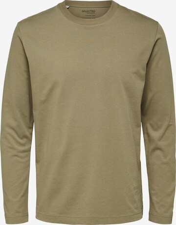 T-Shirt SELECTED HOMME en vert : devant