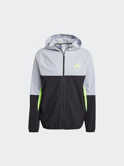 Geacă sport 'TECH APP' ADIDAS PERFORMANCE pe gri deschis / verde neon / negru, Vizualizare produs
