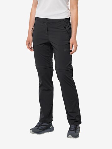 JACK WOLFSKIN Regular Outdoor trousers in Black: front