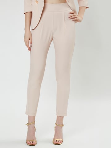 Effilé Pantalon Influencer en beige : devant