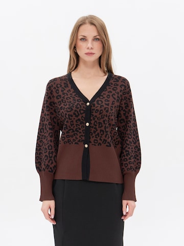 Passioni Knit Cardigan in Brown: front
