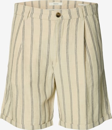 balta SELECTED Standartinis Klostuotos kelnės 'SLHRON': priekis