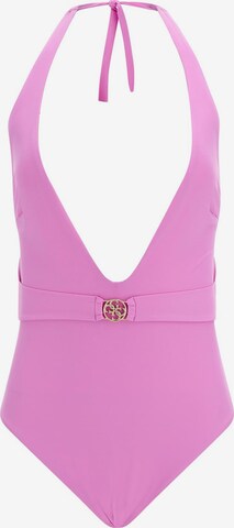 GUESS Bralette Swimsuit in Purple: front