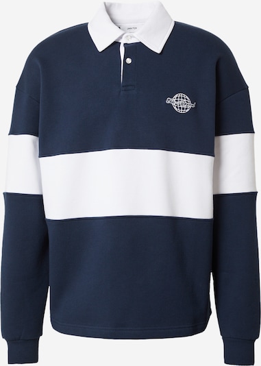 DAN FOX APPAREL Sweatshirt 'Samir' in de kleur Navy / Wit, Productweergave