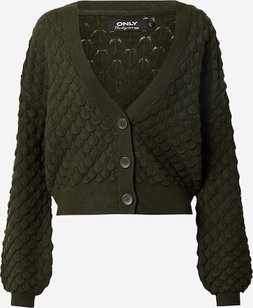 ONLY Knit Cardigan in Green: front