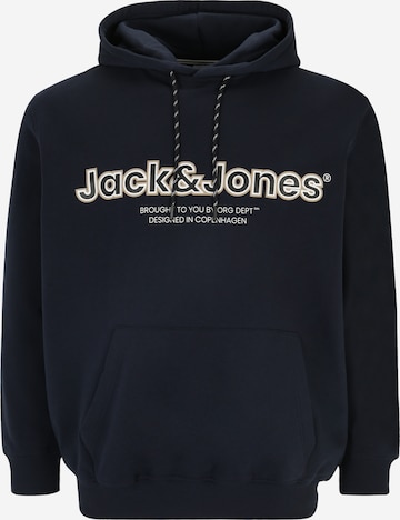 Jack & Jones Plus Sweatshirt 'LAKEWOOD' in Blau: predná strana