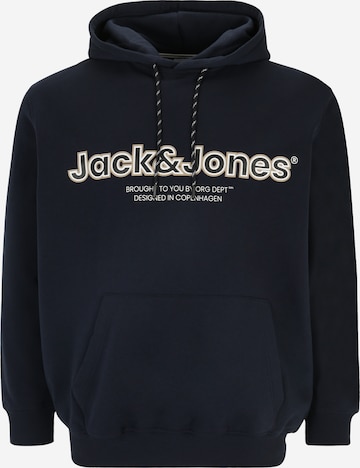 zils Jack & Jones Plus Sportisks džemperis 'LAKEWOOD': no priekšpuses