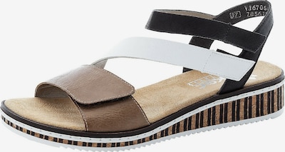Rieker Strap sandal in Brown / Black / White, Item view