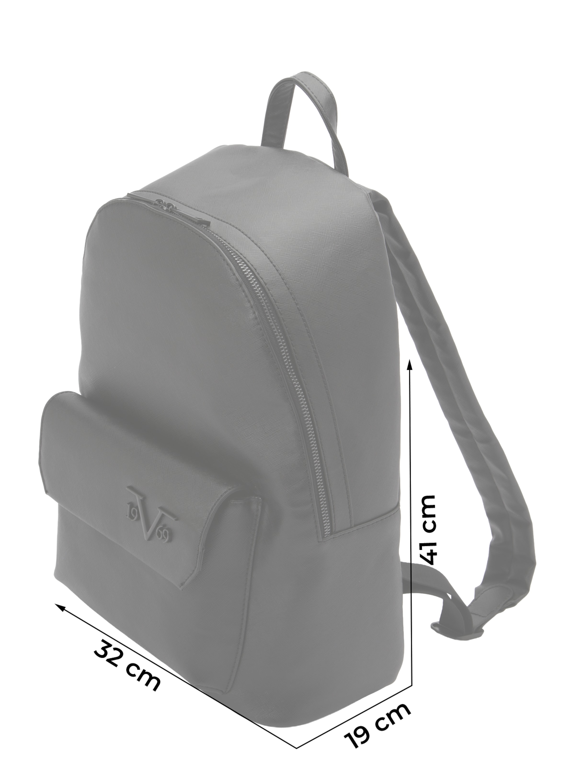 19V69 ITALIA Batoh 'Babilo' - Čierna: predná strana