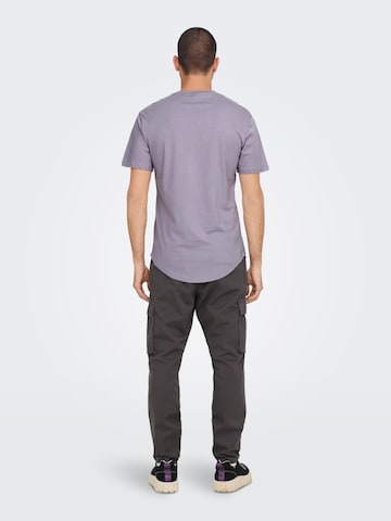 Only & Sons Regular fit T-shirt 'Matt' i lila