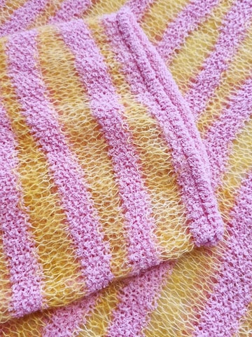 Pull-over 'Oversize Strickpullover Mohair Baumwollmix gestreift - DanaC' LIKS. Munich en rose