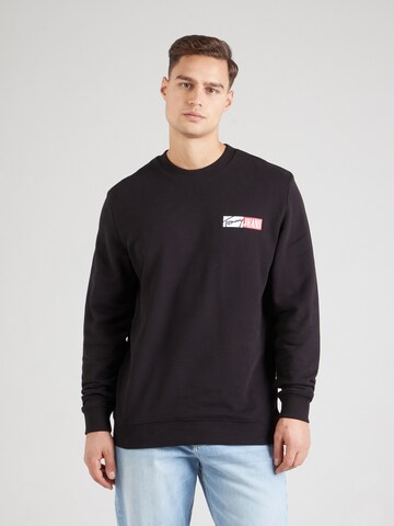 Tommy Jeans Sweatshirt in Black: front