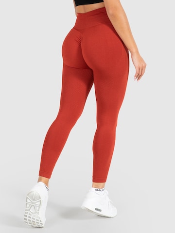 Smilodox Skinny Workout Pants 'Amaze Scrunch' in Red