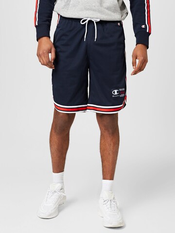 Champion Authentic Athletic Apparel Loosefit Housut 'Legacy' värissä sininen: edessä