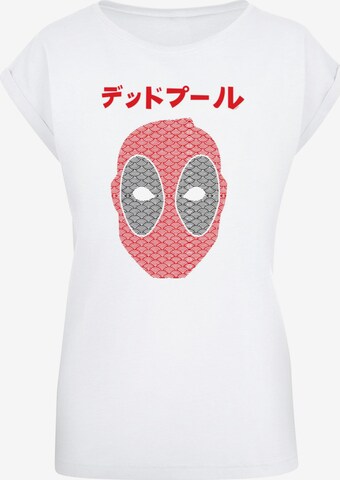 ABSOLUTE CULT T-Shirt 'Deadpool - Japanese Seigaiha Head' in Weiß: predná strana