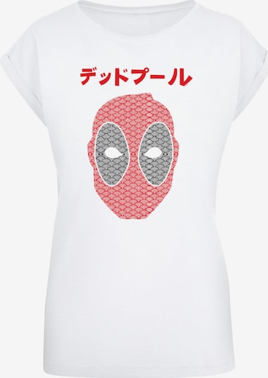 ABSOLUTE CULT T-Shirt 'Deadpool - Japanese Seigaiha Head' in anthrazit / rot / weiß, Produktansicht