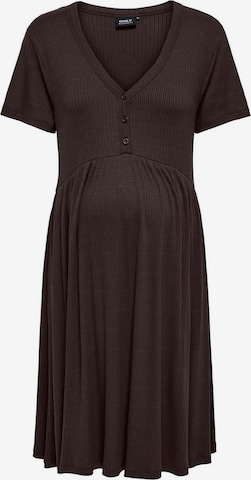 Only Maternity Jurk 'OLMCamoni' in Bruin: voorkant