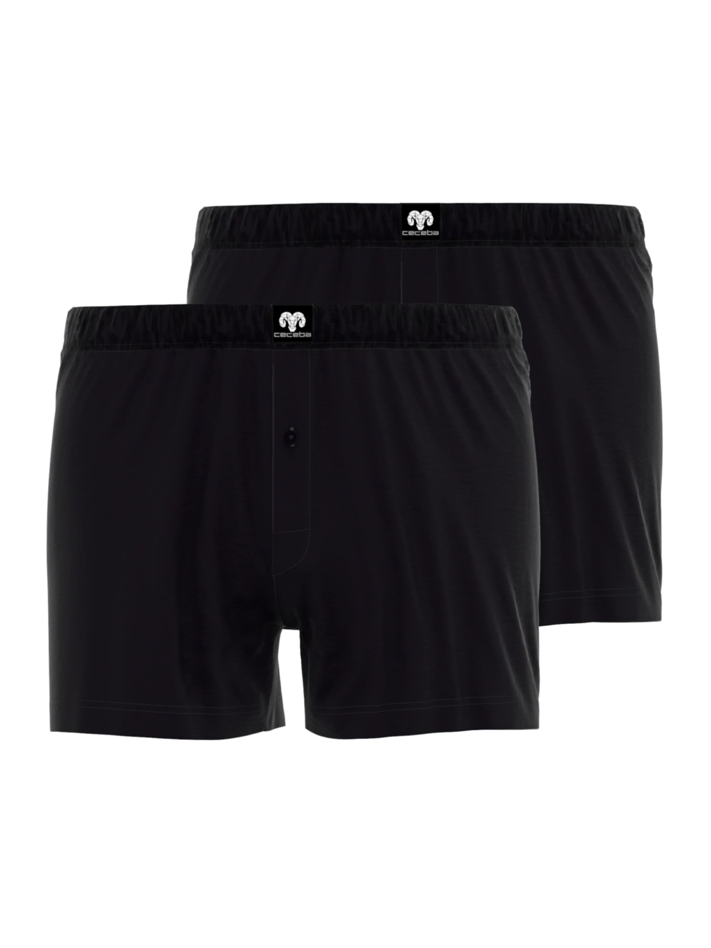 CECEBA Boxer shorts 'Shorts 2er Pack black' in Black: front
