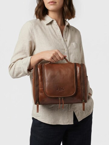 SID & VAIN Toiletry Bag 'Kulturbeutel DEXTER echt Leder' in Brown