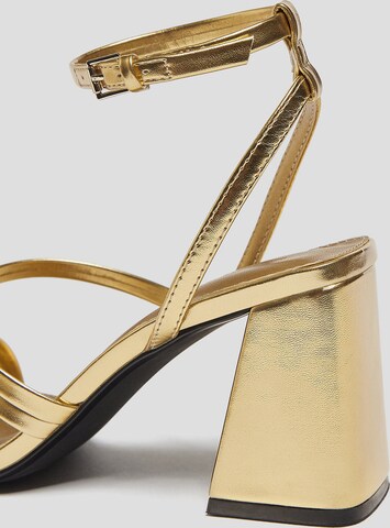 Pull&Bear Strap Sandals in Gold