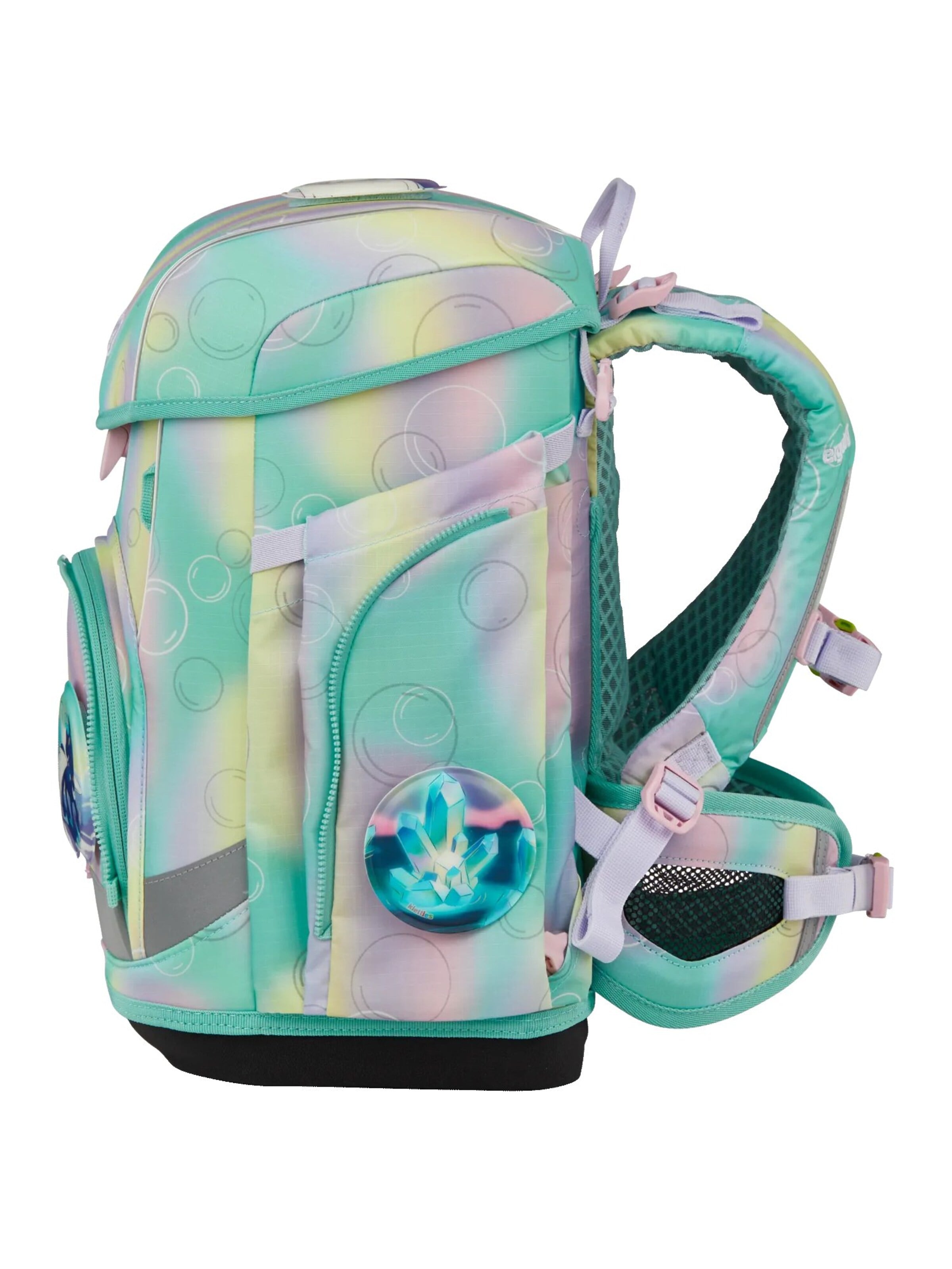 ergobag Backpack 'Schulranzen-Set cubo light Set' in Green