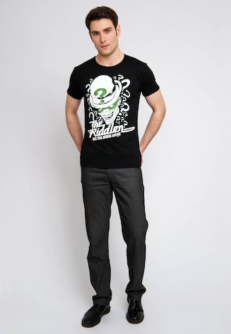 LOGOSHIRT Shirt 'The Riddler' in Zwart