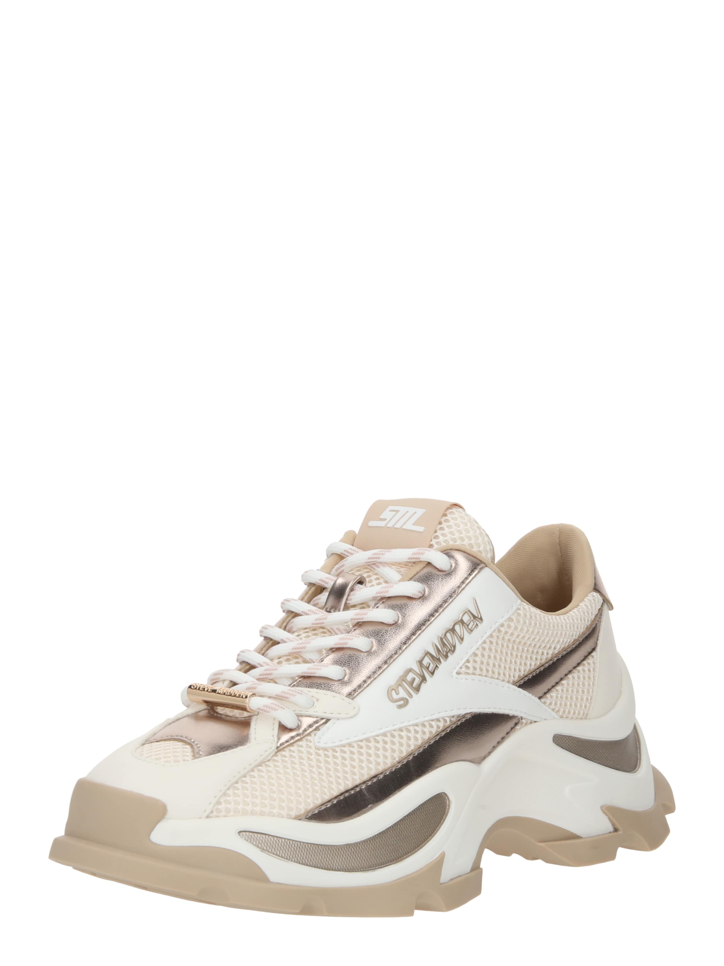 STEVE MADDEN Baskets basses 'Zoomz' en 36 en beige / crème / or / blanc, Vue avec produit