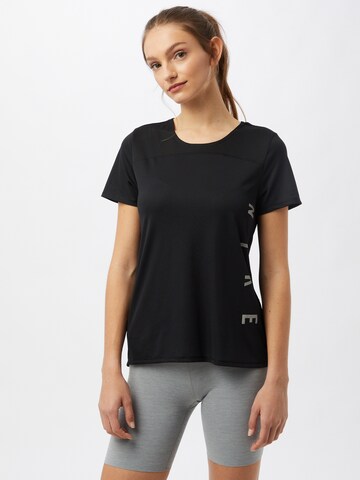 NIKE - Camiseta funcional 'Miler' en negro: frente