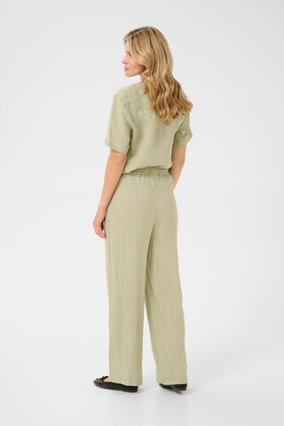 Cream Wide leg Broek 'Bellis' in Groen