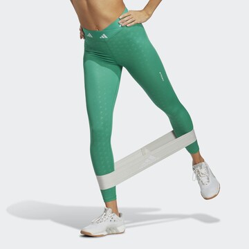 ADIDAS PERFORMANCE Skinny Workout Pants 'Brand Love' in Green