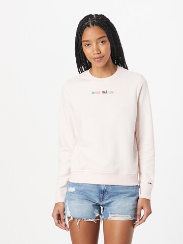 Tommy Jeans - Sweatshirt 'Serif' em rosa: frente