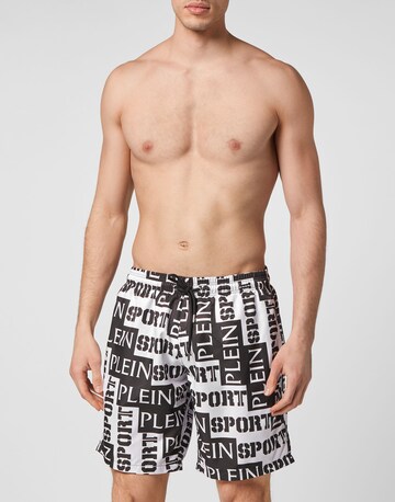 Shorts de bain Plein Sport en blanc : devant